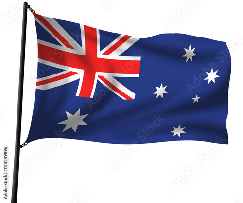 australia flag waving in the wind