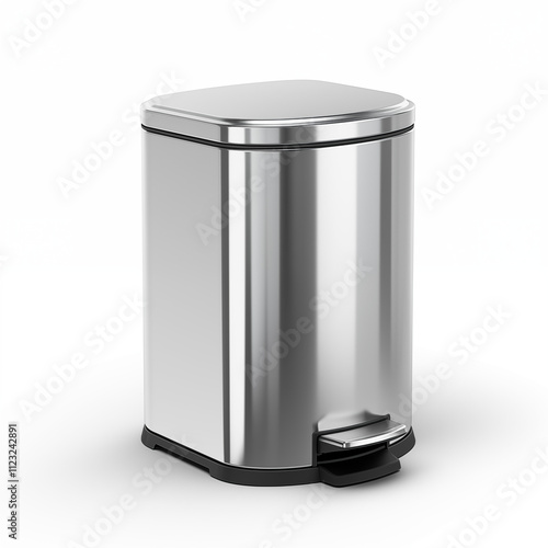 Stainless Steel Step Trash Can Modern Kitchen Waste Bin Rectangular Pedal Bin Silver Garbage Container
