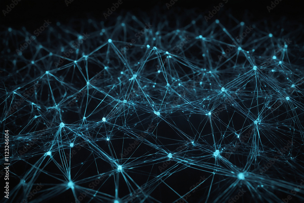 glowing network of connected lines on a dark background, symbolizing data glowing network of connected lines on a dark background, symbolizing data