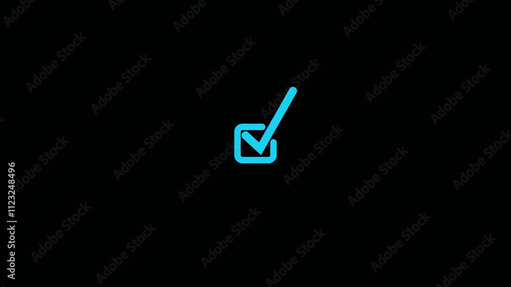 Neon Correct Neon tick mark icon. Correct answer neon check mark sign. Neon tick ...