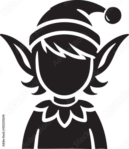 Elf Silhouette | isolated vector silhouette illustration on white background