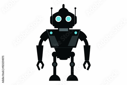 Surveillance Robot vector silhouette black design white background