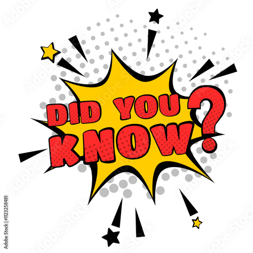 did you know and question mark, vector poster or banner, social media post, cartoon comics style