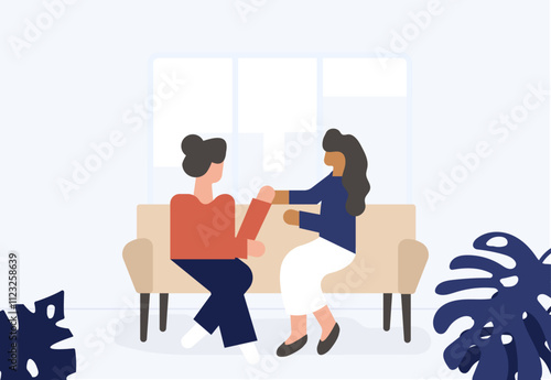 Woman talking conversation counselling illustration