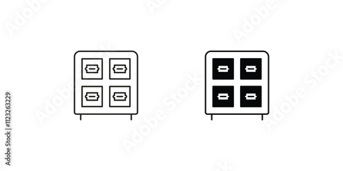 Library Catalog set icon with white background vector stock illustration