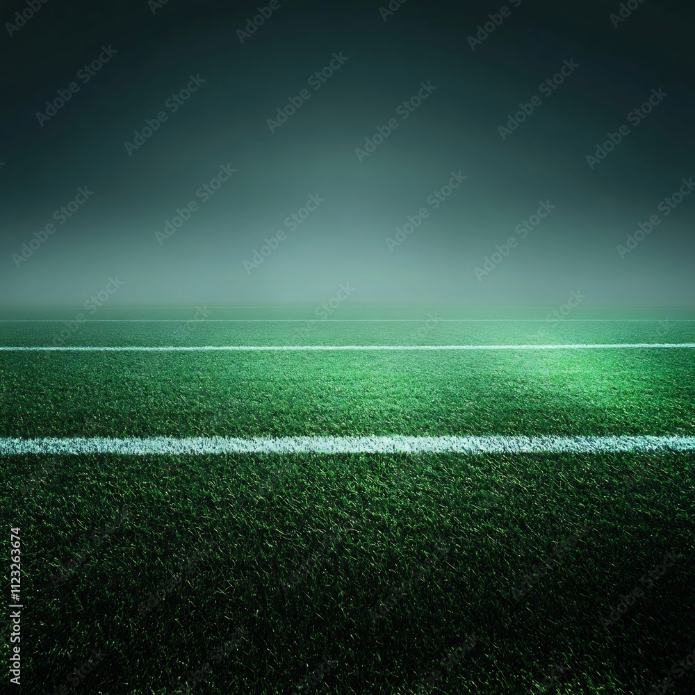 Obraz premium Dark Green Gradient Sports Field with Vibrant Grass Turf for Athletic Competition