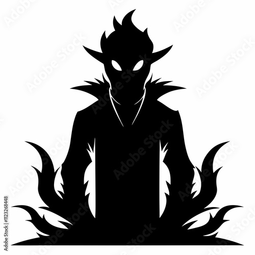 Whispering Shadows vector silhouette black design white background