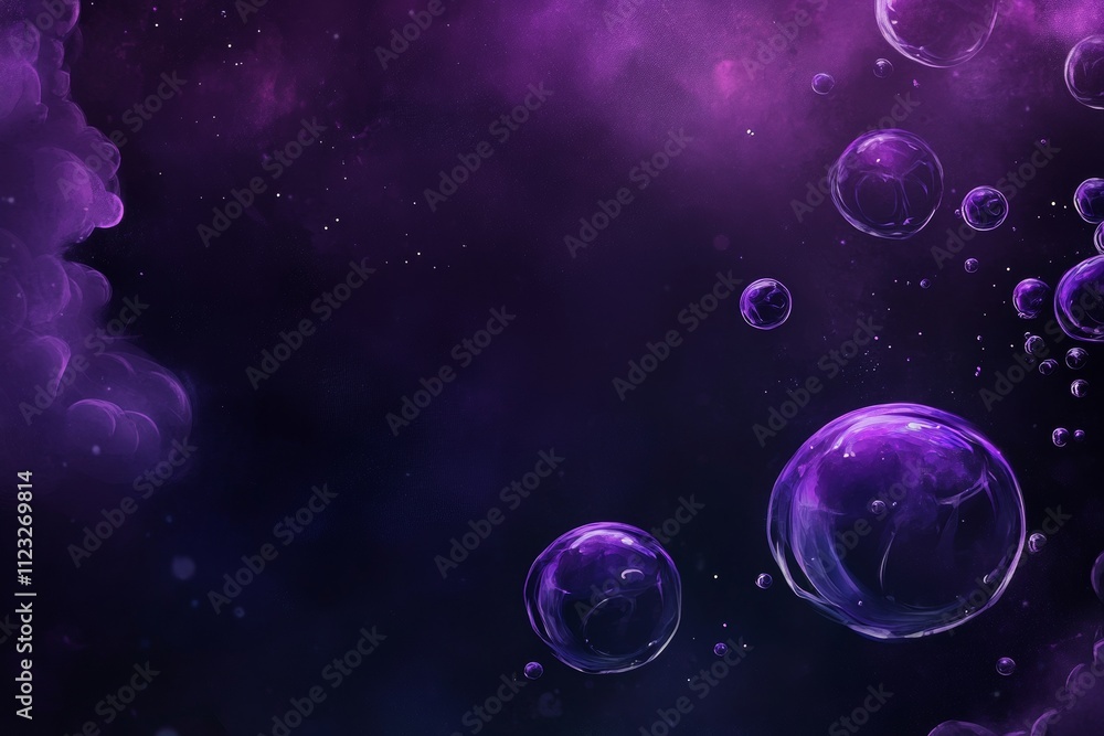Fototapeta premium Dark Purple Water Bubble Background for Augmented Reality Generative AI