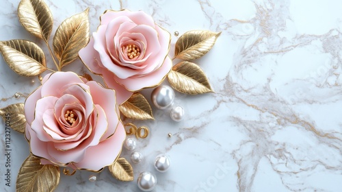 Romantic Rose Arrangement in Soft Pastel Colors on a Delicate Light Background, Perfect for Weddings and Celebrations