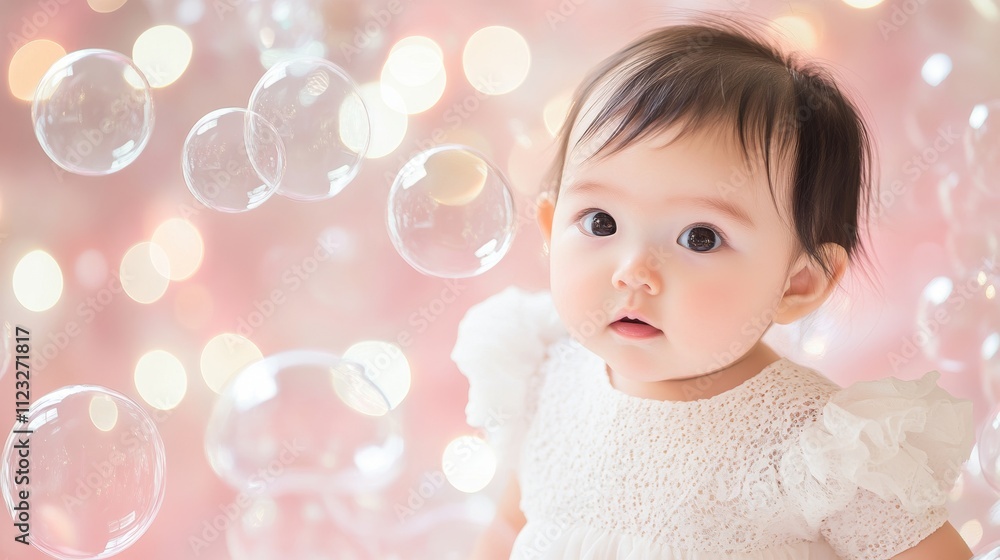 Fototapeta premium Pastel Pink Water Bubble Background for AR and Text Overlay Generative AI