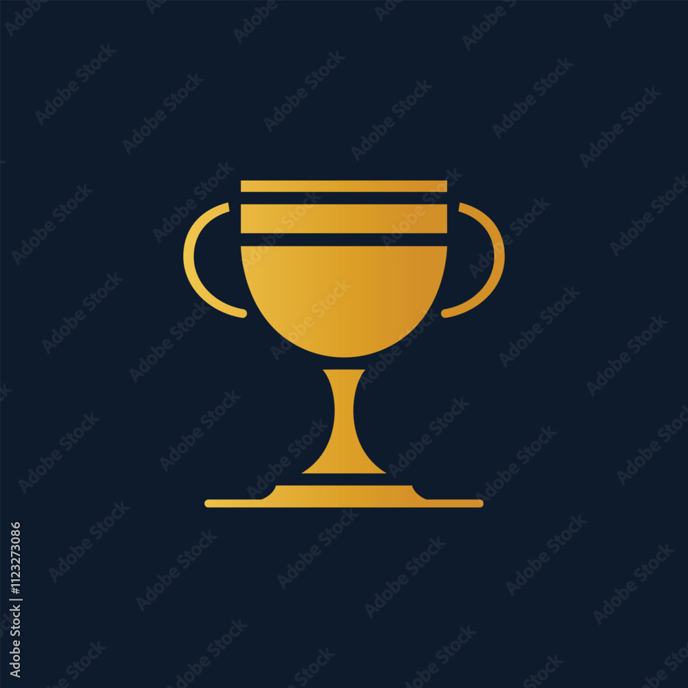 a gold trophy cup icon on a dark background a gold trophy cup icon on a dark background
