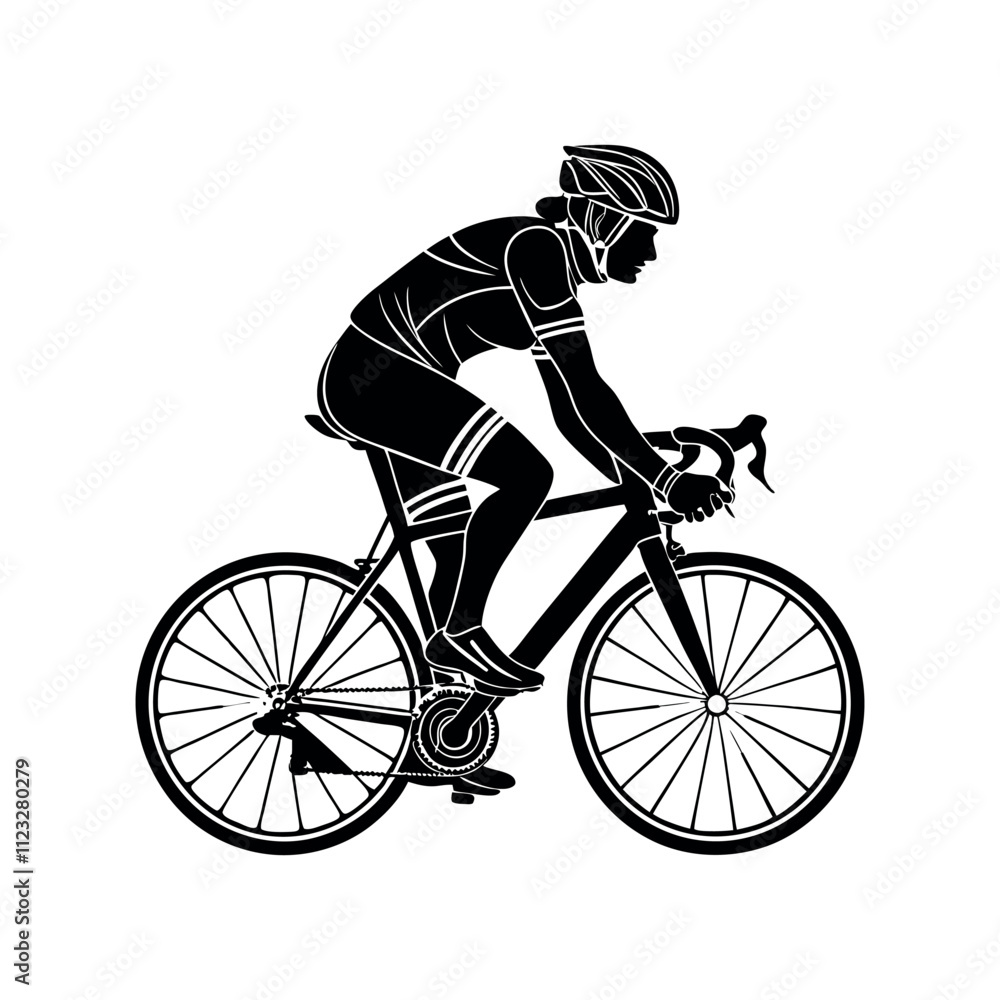 Fototapeta premium silhouette of a cyclist