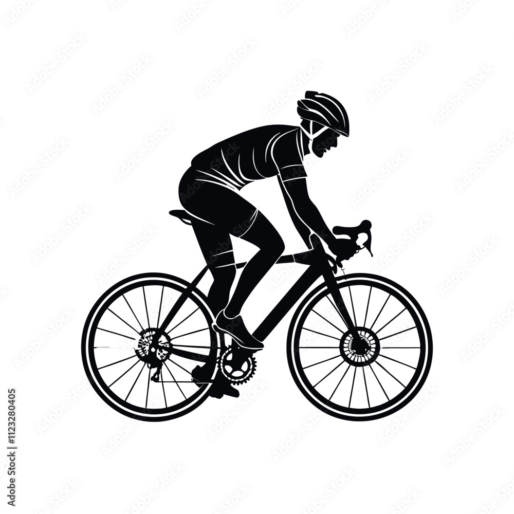 Naklejka premium silhouette of a cyclist