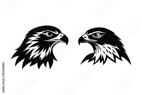 Red-tailed Hawk head silhouette vector art