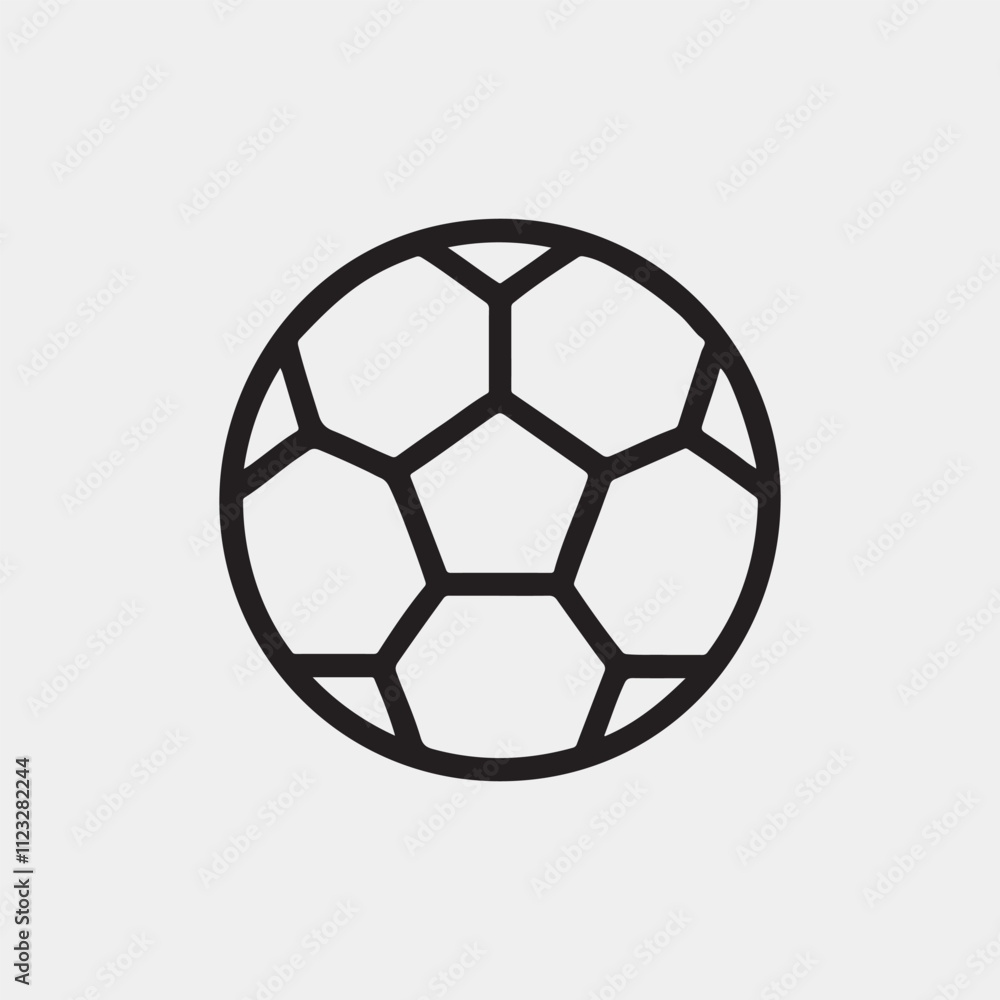Naklejka premium Football icon in thin line style, logo, Vector illustration.