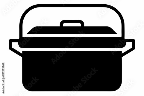 Black Silhouette Tiffin Box Icon Vector,Tiffin Box Silhouette.