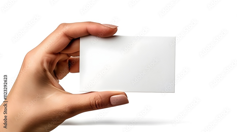 Obraz premium A hand holding a white card