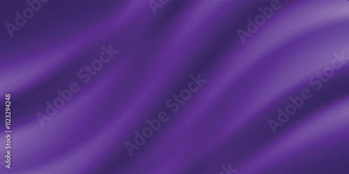 Light purple wave abstract background. Gradient. The surface texture of the fabric is firm. Dark colored background with space for design. Plum eggplant