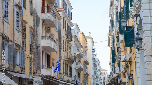 Old European buildings in a quaint old town street with cobblestones and charm.