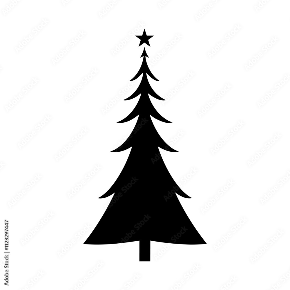 Fototapeta premium Christmas tree on white background vector illustration design