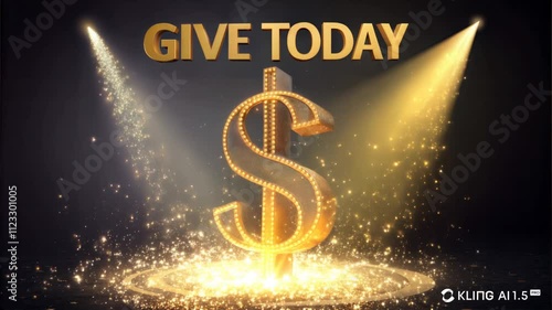 Golden dollar sign with 
