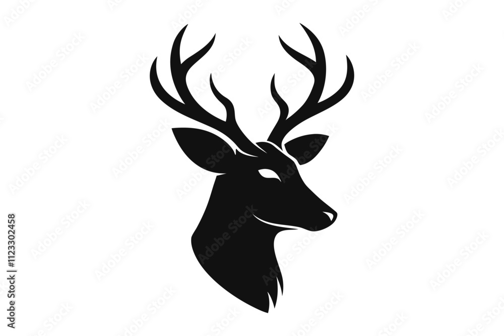 Naklejka premium deer head silhouette.