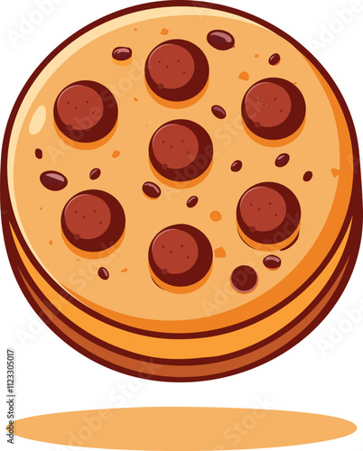 Delicious  Chocolate Cookies Vector Icon Illustration-Food Snack 