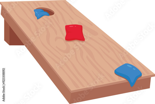 Cornhole Game Board With Beanbag Set Vector Illustration