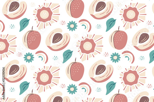 apricot fruit and summer pattern design