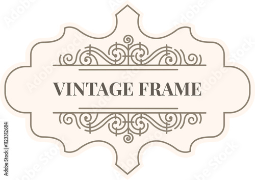 Vintage frame with ornate swirls enhancing the classic design, creating an elegant and sophisticated look, perfect for adding a touch of timeless beauty to any project