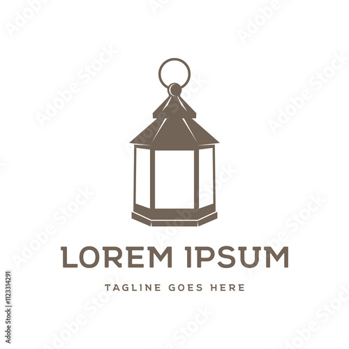 Vintage Retro Classic Street Lamp Lantern Post Logo Design