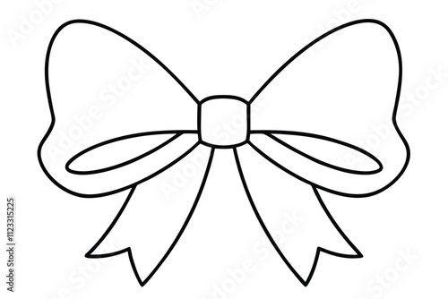 Big bow line art vector illustration photo