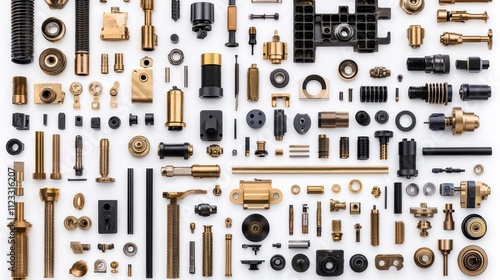 Wallpaper Mural Precision: A Study in Gold and Black Mechanical Components Torontodigital.ca