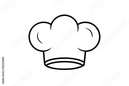 Chef hat icon line art vector illustration