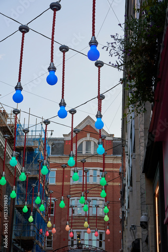 lights and decorations in Carnaby street