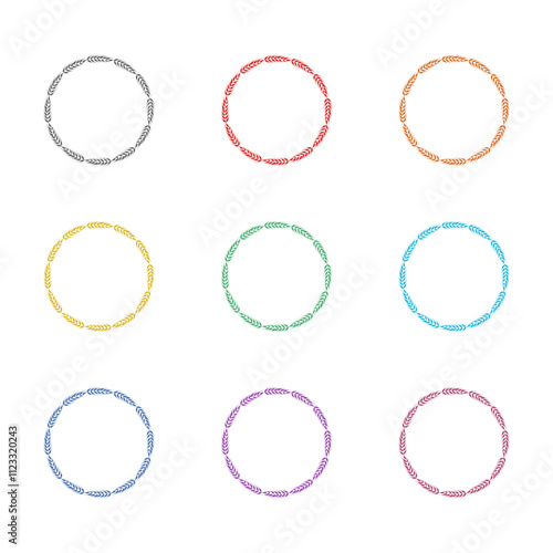 Wheat frame icon isolated on white background. Set icons colorful