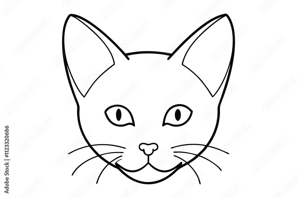 Line art of cat face vector illustration Line art of cat face vector illustration