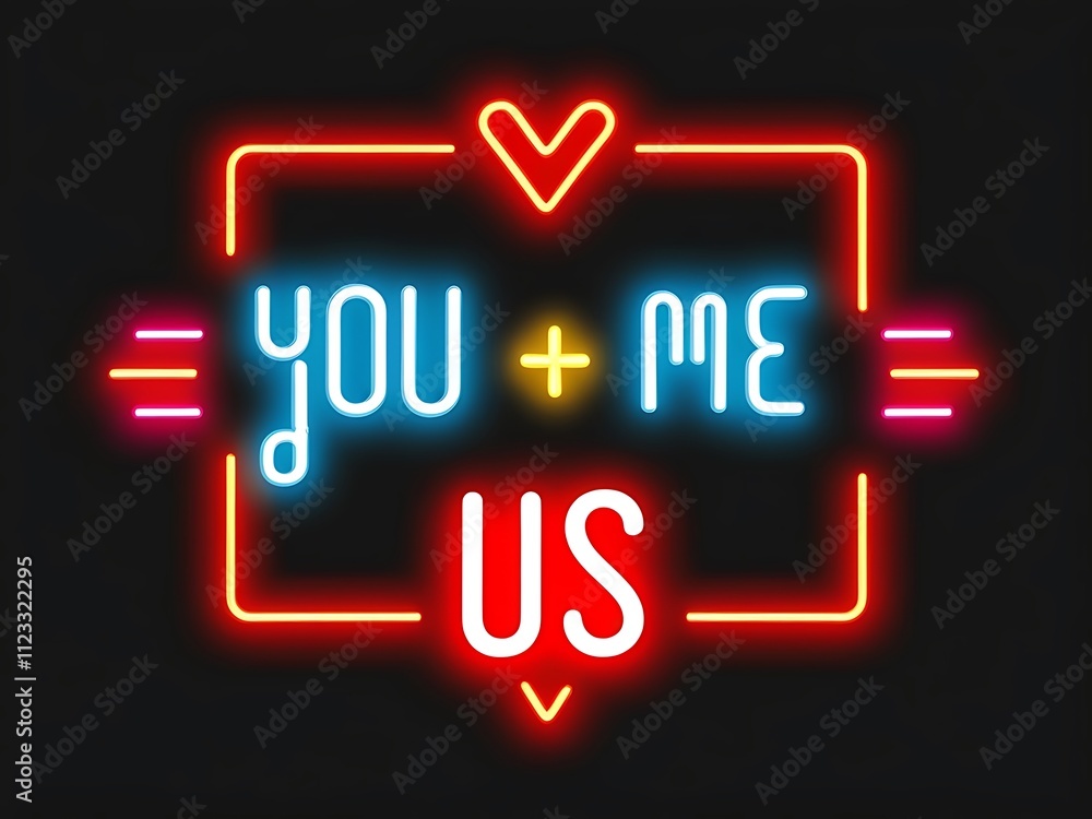 Neon Sign You Plus Me Equals Us Love Hearts Neon Sign You Plus Me Equals Us Love Hearts