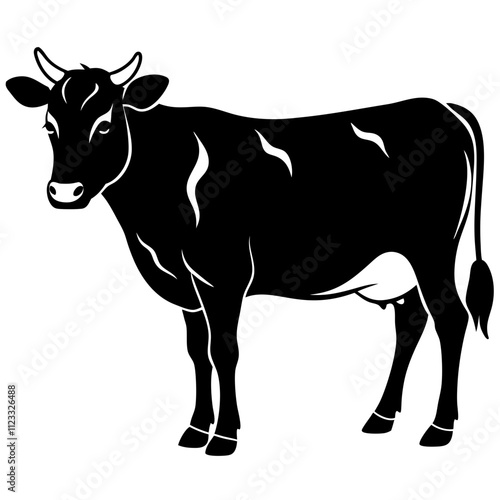 black and white cow