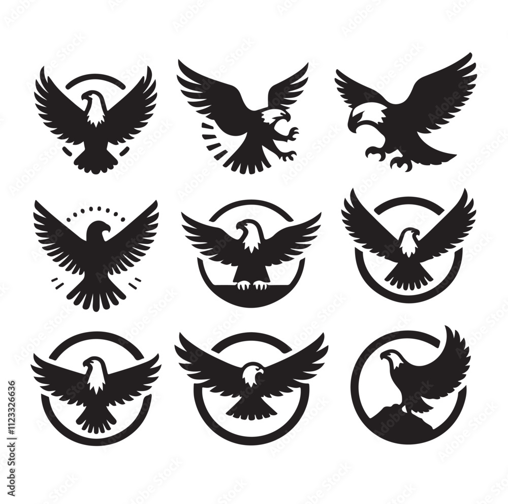Obraz premium Eagle bird icon Silhouette vector illustration