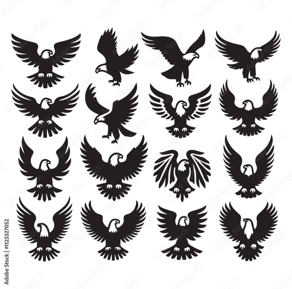 Obraz premium Eagle bird icon Silhouette vector illustration