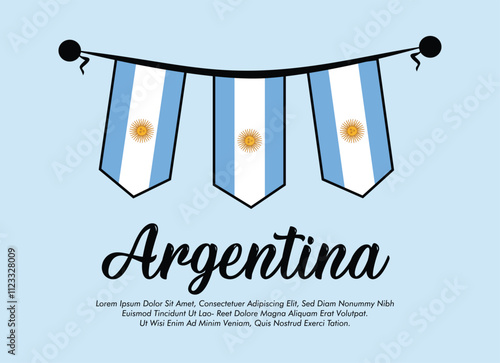 Vector Argentina flag banner Argentina flag blue background Vector illustration design Argentina independence day banner design 