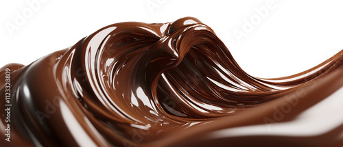 smooth, flowing wave of rich chocolate creates visually stunning effect photo