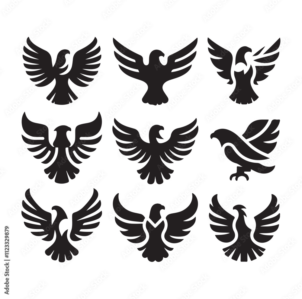 Obraz premium Eagle bird icon Silhouette vector illustration
