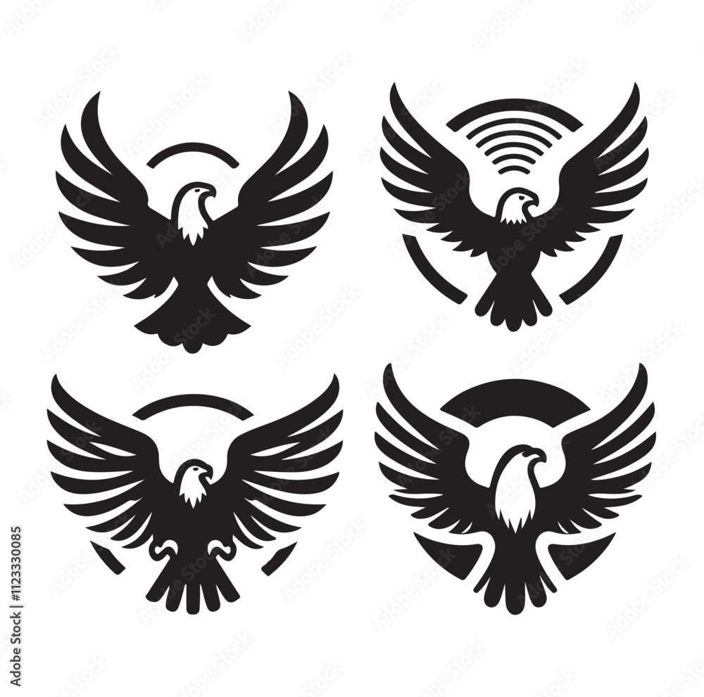 Fototapeta premium Eagle bird icon Silhouette vector illustration