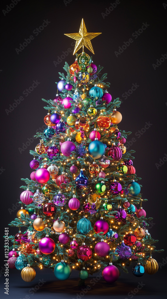 Obraz premium SNSで使える縦長のクリスマスツリー