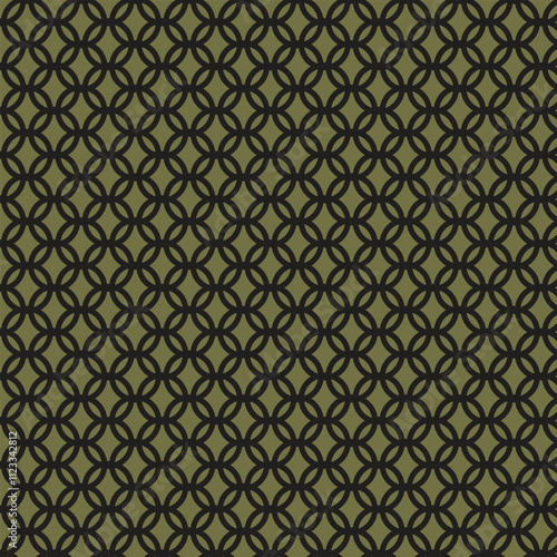  modern abstract black colour circle pattern on light olive colour background.