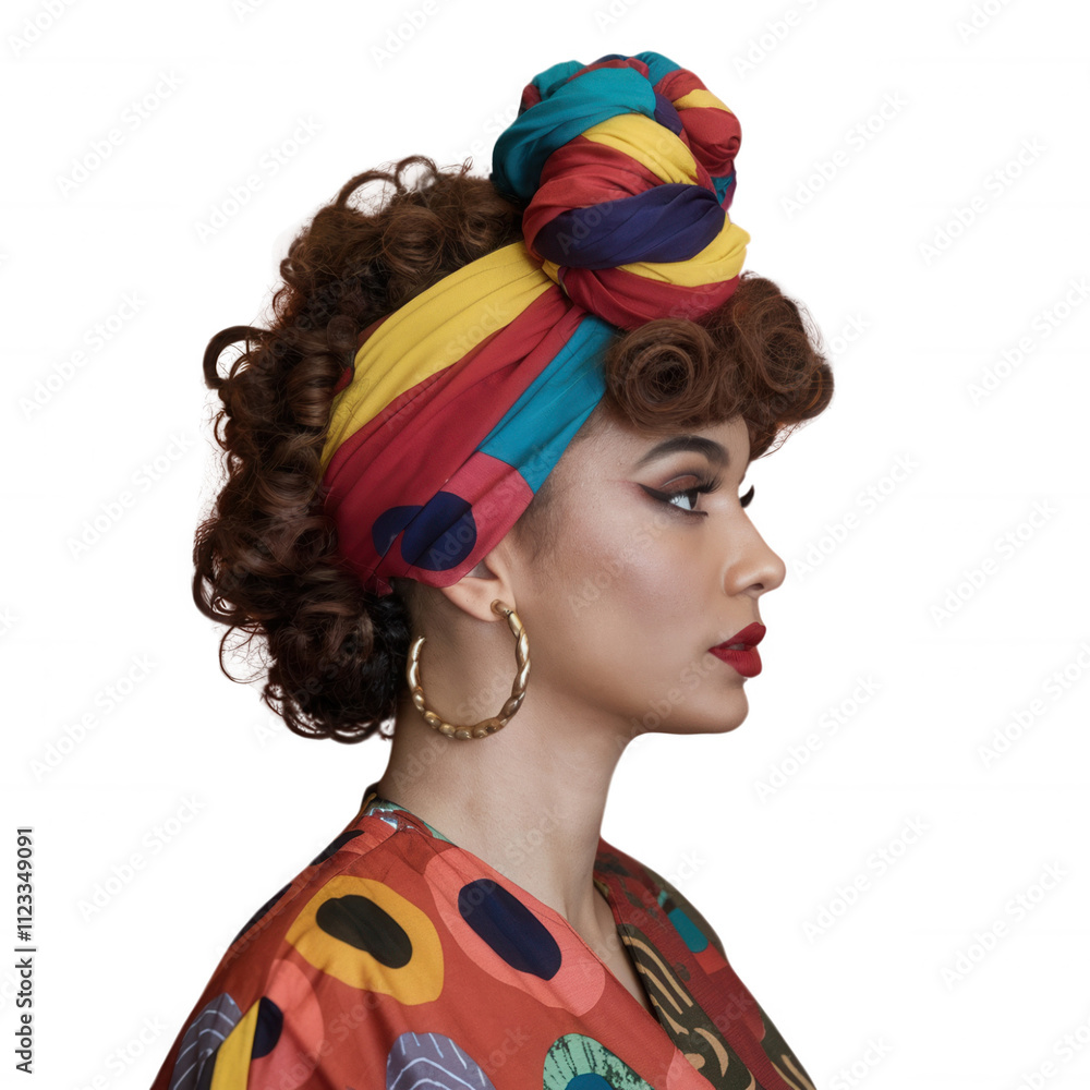 Naklejka premium Afro Black Woman PNG Element Mulher negra afro