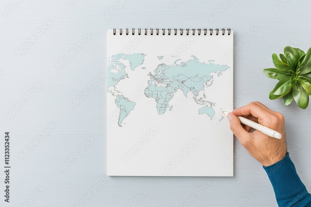 Travel enthusiast planning their dream destinations for an adventurous 2025 trip Travel enthusiast planning their dream destinations for an adventurous 2025 trip