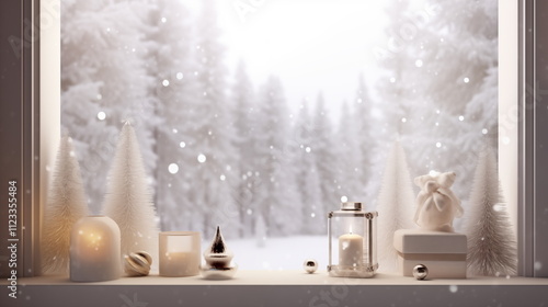 snow scene Zoom background, wallpaper, holiday 